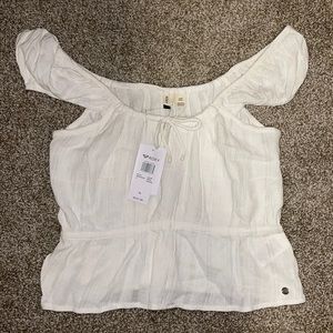 Roxy white off the shoulder top size L/XL